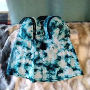 Shade & Shore Tie Dye Blue Tankini Sz 34DDD NWT